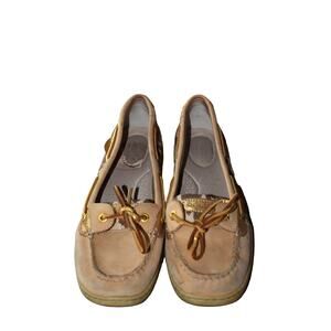 Sperry Top Sider Giraffe Print Tan Boat Shoes Size 10